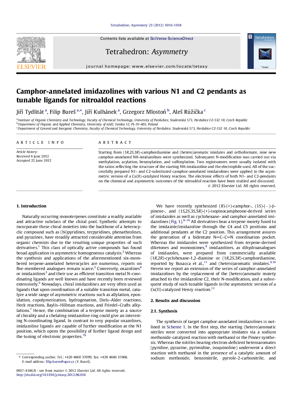 Camphor-annelated imidazolines with various N1 and C2 pendants as tunable ligands for nitroaldol reactions