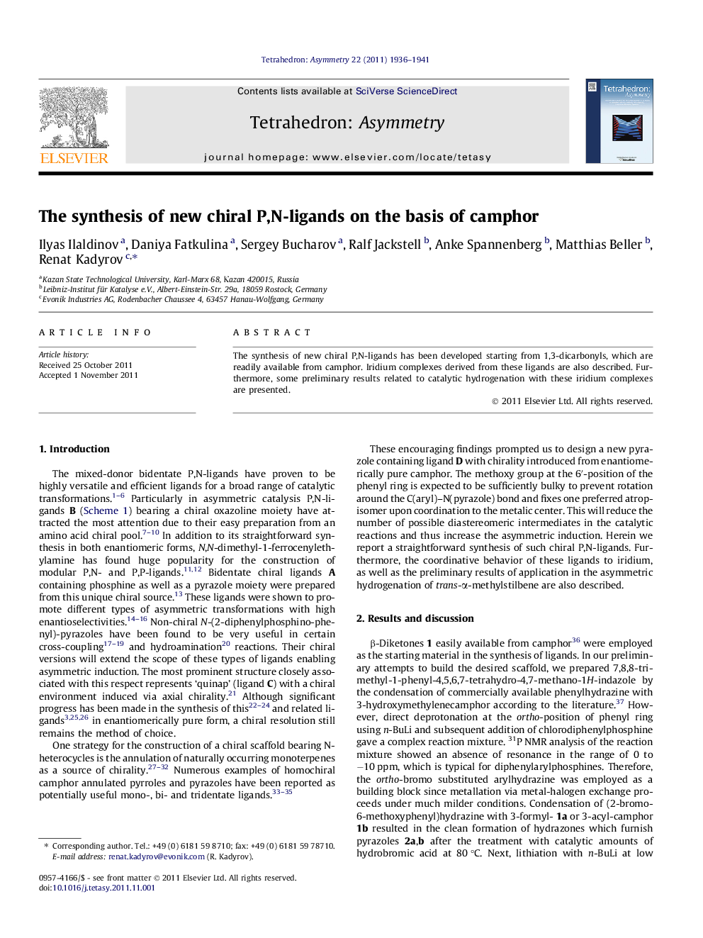 The synthesis of new chiral P,N-ligands on the basis of camphor