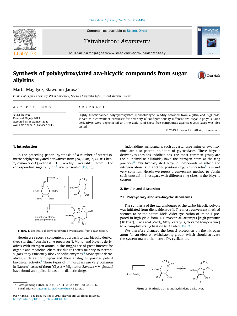 Synthesis of polyhydroxylated aza-bicyclic compounds from sugar allyltins