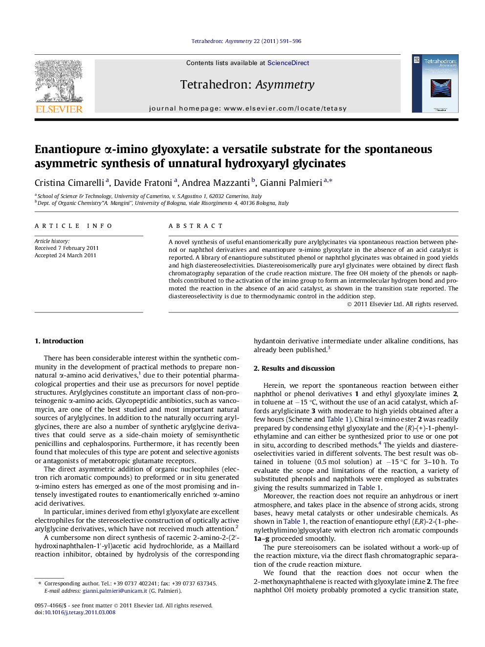 Enantiopure α-imino glyoxylate: a versatile substrate for the spontaneous asymmetric synthesis of unnatural hydroxyaryl glycinates