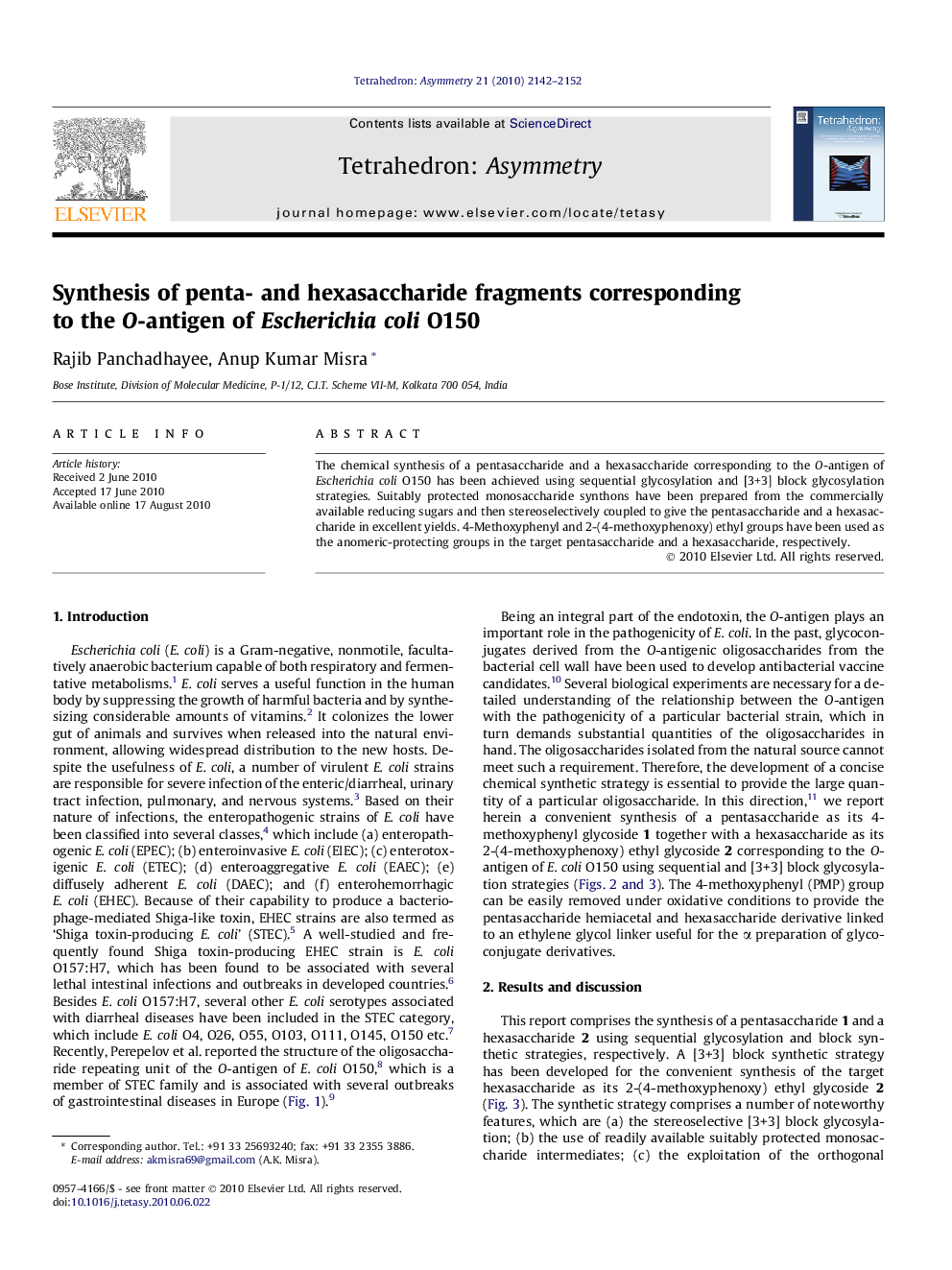 Synthesis of penta- and hexasaccharide fragments corresponding to the O-antigen of Escherichia coli O150