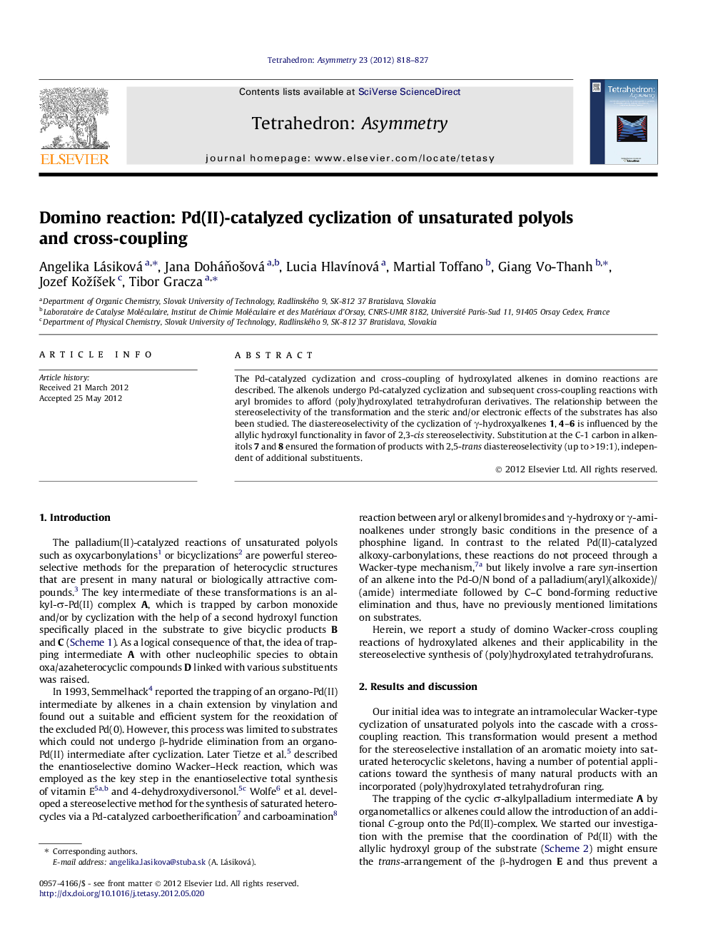 Domino reaction: Pd(II)-catalyzed cyclization of unsaturated polyols and cross-coupling