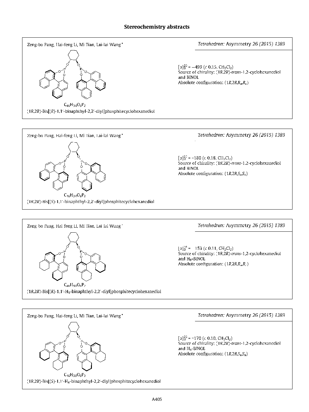 Stereochemistry abstracts