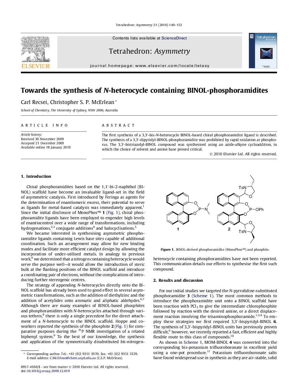 Towards the synthesis of N-heterocycle containing BINOL-phosphoramidites