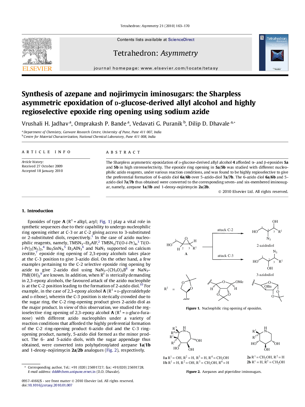 Synthesis of azepane and nojirimycin iminosugars: the Sharpless asymmetric epoxidation of d-glucose-derived allyl alcohol and highly regioselective epoxide ring opening using sodium azide