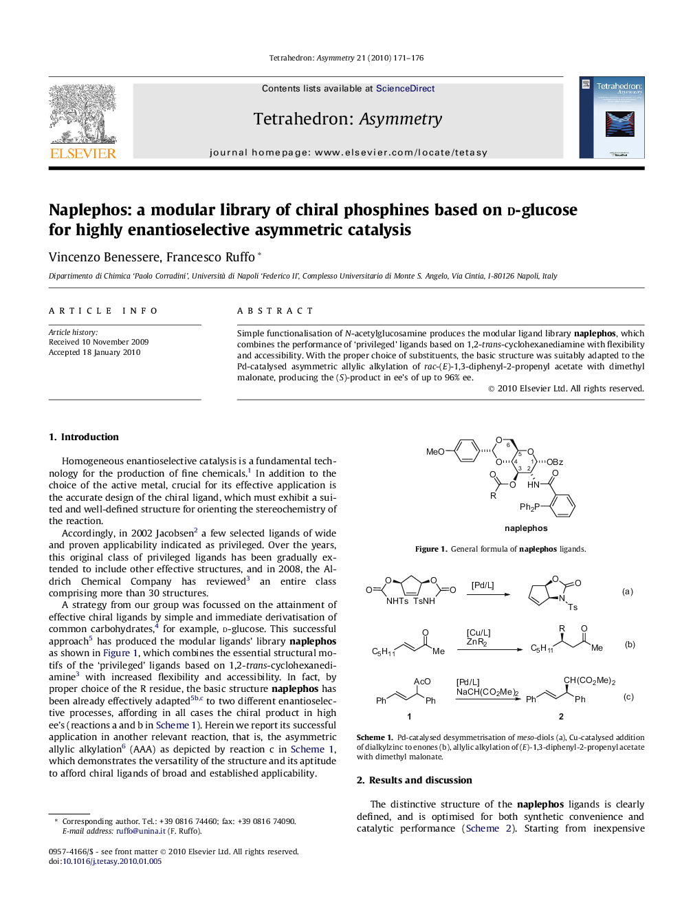 Naplephos: a modular library of chiral phosphines based on d-glucose for highly enantioselective asymmetric catalysis