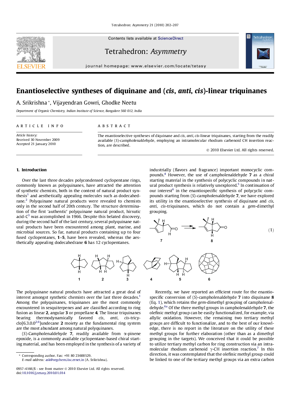 Enantioselective syntheses of diquinane and (cis, anti, cis)-linear triquinanes