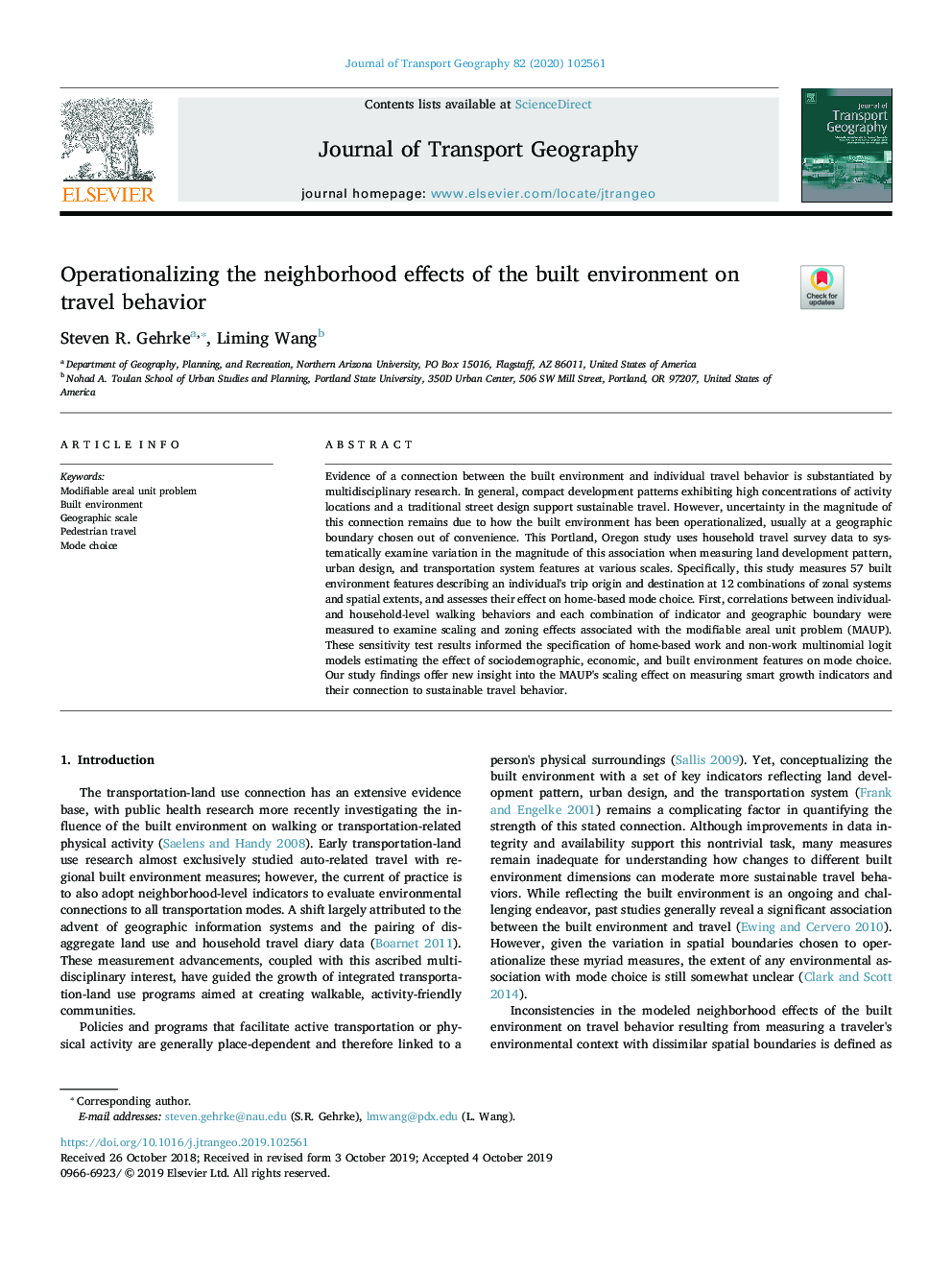 Operationalizing the neighborhood effects of the built environment on travel behavior