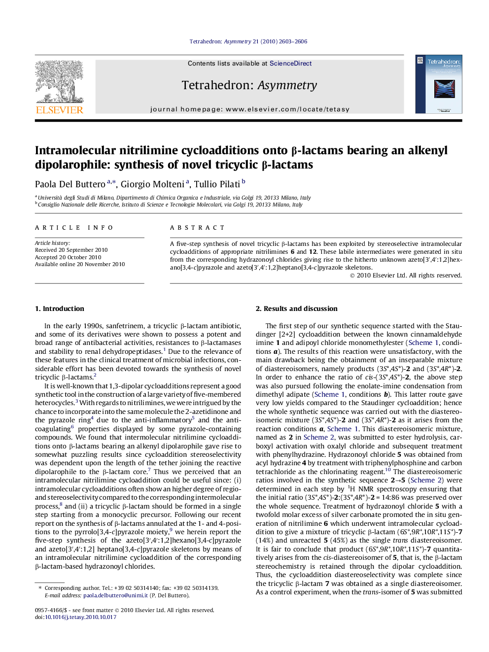 Intramolecular nitrilimine cycloadditions onto β-lactams bearing an alkenyl dipolarophile: synthesis of novel tricyclic β-lactams