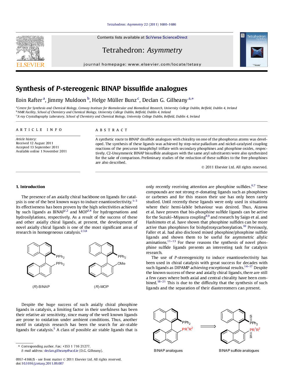 Synthesis of P-stereogenic BINAP bissulfide analogues