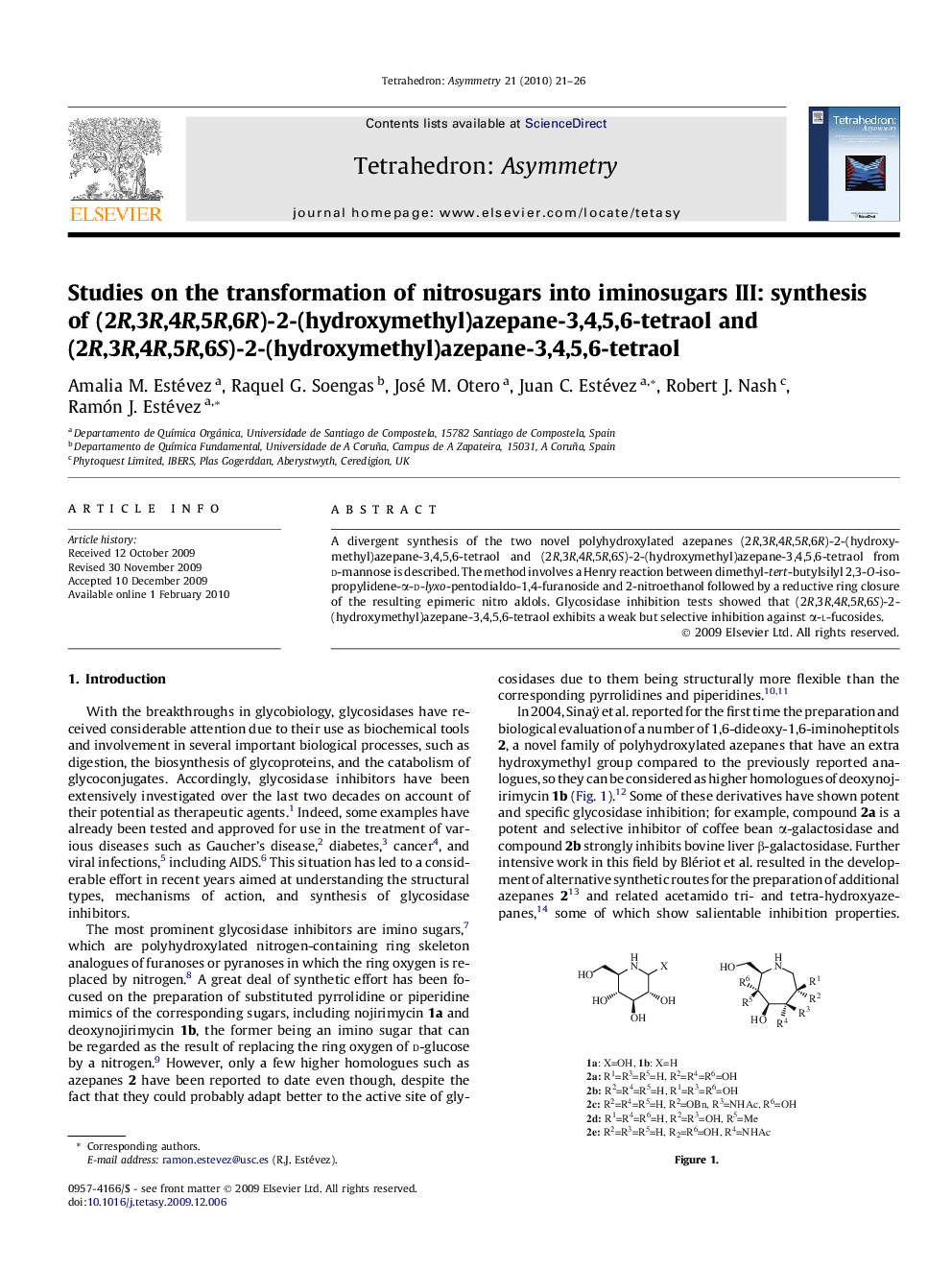 Studies on the transformation of nitrosugars into iminosugars III: synthesis of (2R,3R,4R,5R,6R)-2-(hydroxymethyl)azepane-3,4,5,6-tetraol and (2R,3R,4R,5R,6S)-2-(hydroxymethyl)azepane-3,4,5,6-tetraol
