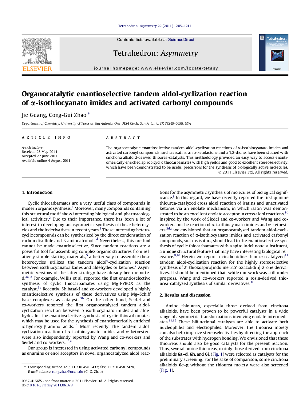 Organocatalytic enantioselective tandem aldol-cyclization reaction of α-isothiocyanato imides and activated carbonyl compounds