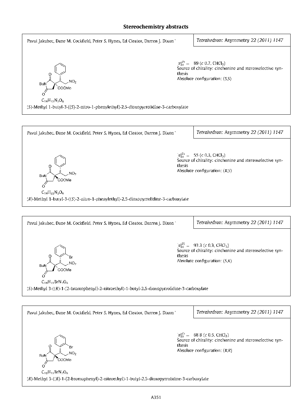 Stereochemistry abstracts