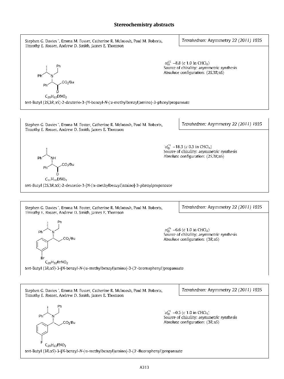 Stereochemistry abstracts