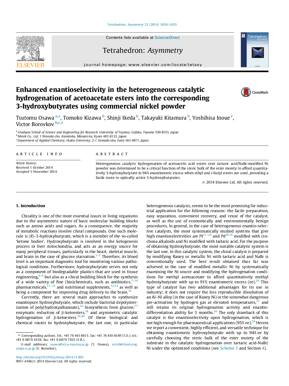 Enhanced enantioselectivity in the heterogeneous catalytic hydrogenation of acetoacetate esters into the corresponding 3-hydroxybutyrates using commercial nickel powder