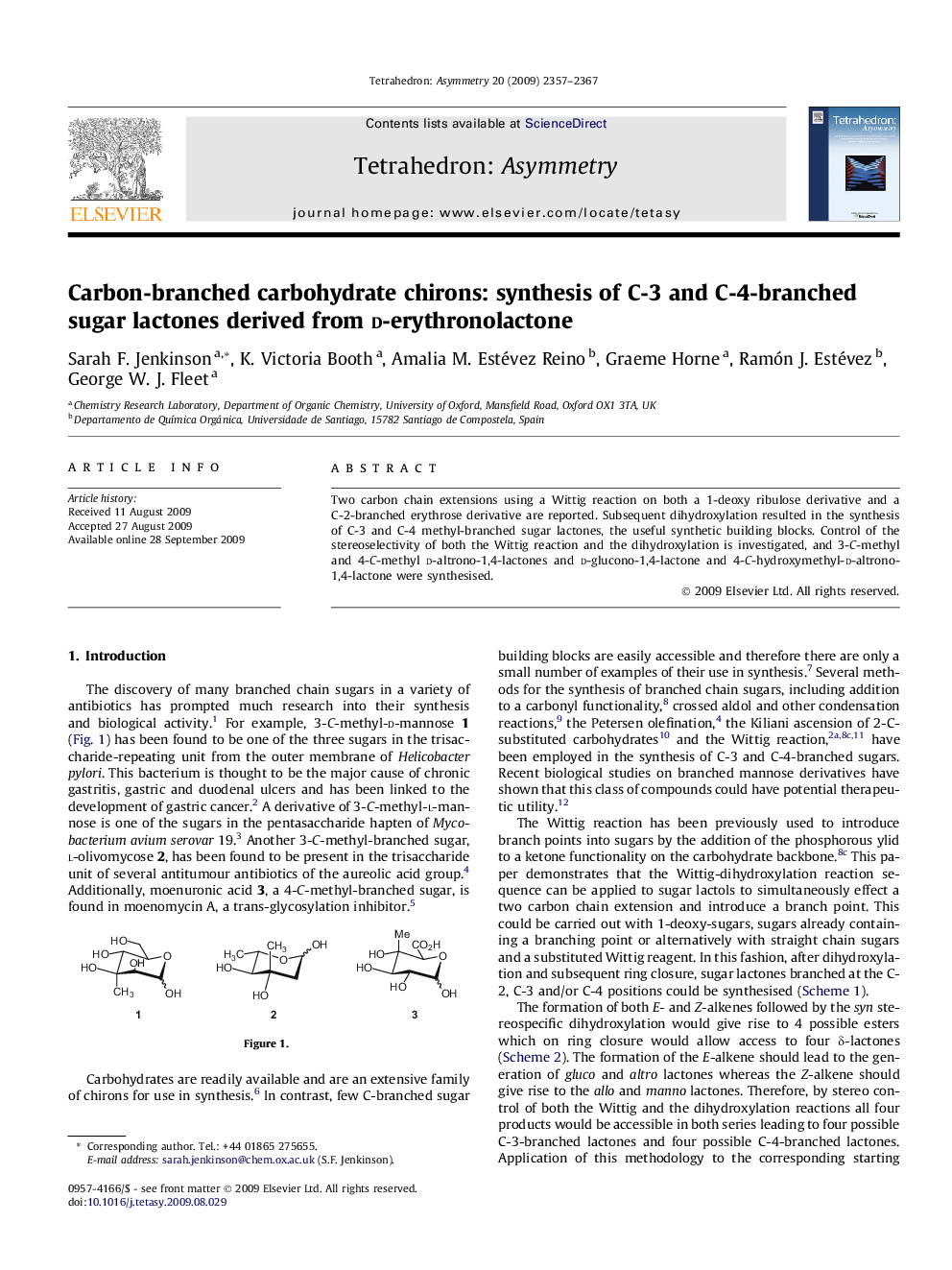 Carbon-branched carbohydrate chirons: synthesis of C-3 and C-4-branched sugar lactones derived from d-erythronolactone