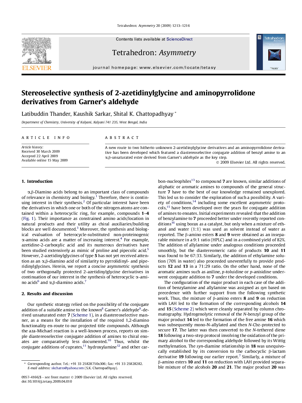 Stereoselective synthesis of 2-azetidinylglycine and aminopyrrolidone derivatives from Garner’s aldehyde
