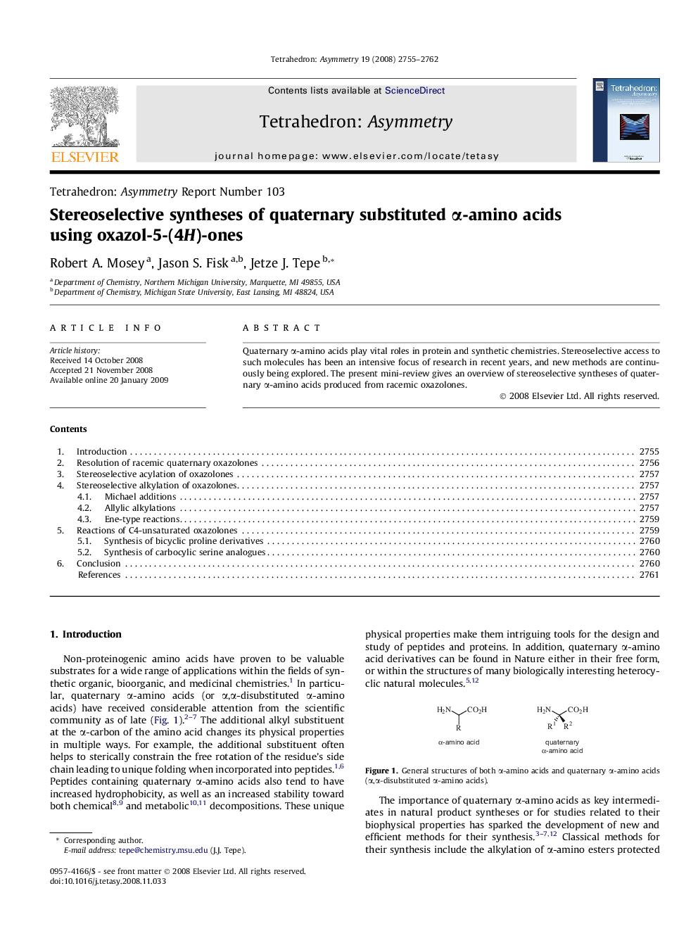 Stereoselective syntheses of quaternary substituted α-amino acids using oxazol-5-(4H)-ones