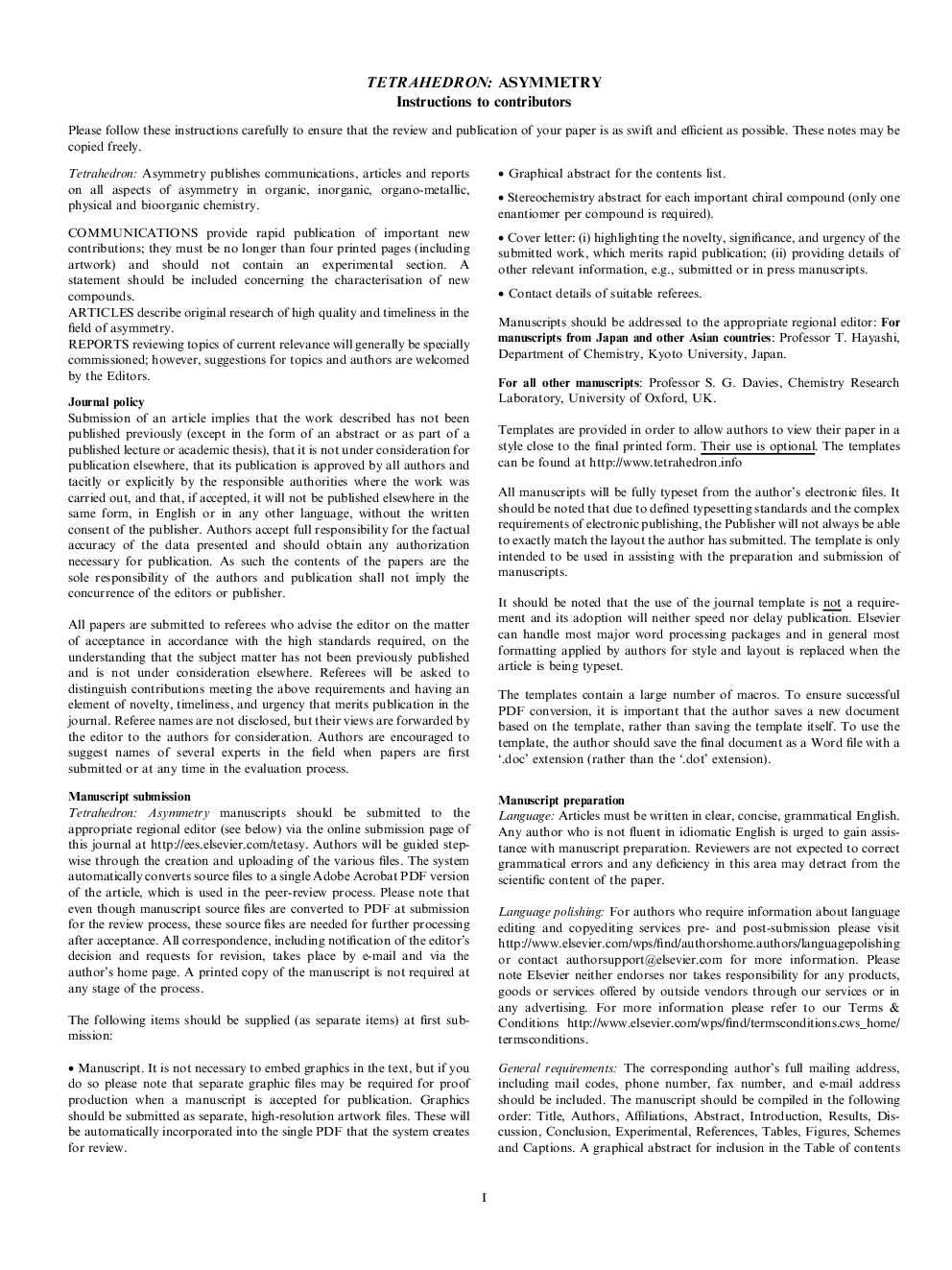 Instructions to contributors