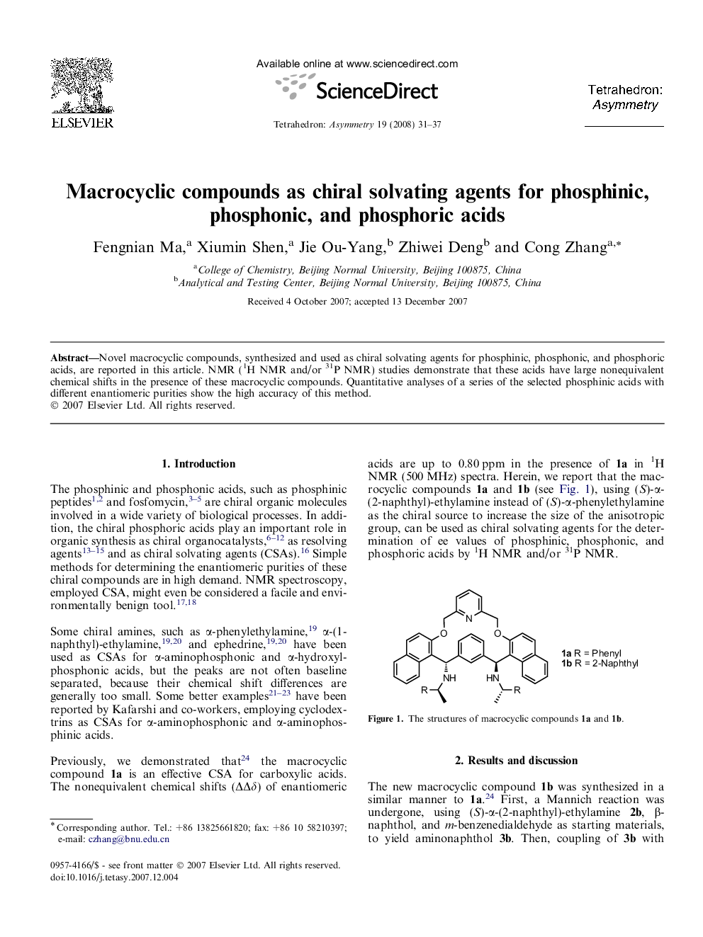 Macrocyclic compounds as chiral solvating agents for phosphinic, phosphonic, and phosphoric acids