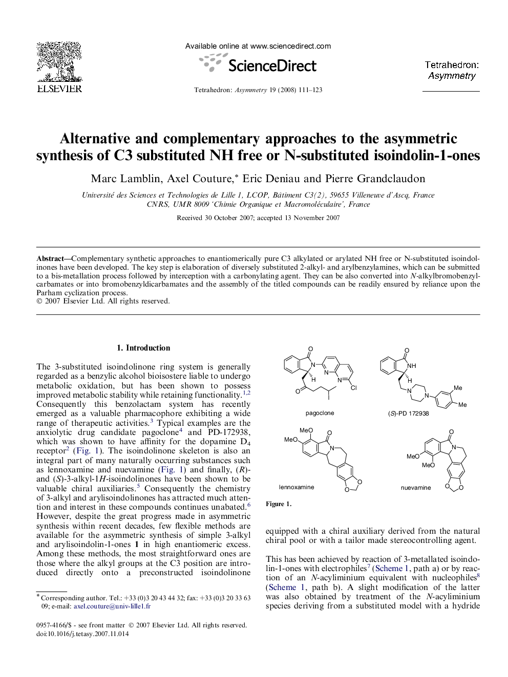 Alternative and complementary approaches to the asymmetric synthesis of C3 substituted NH free or N-substituted isoindolin-1-ones