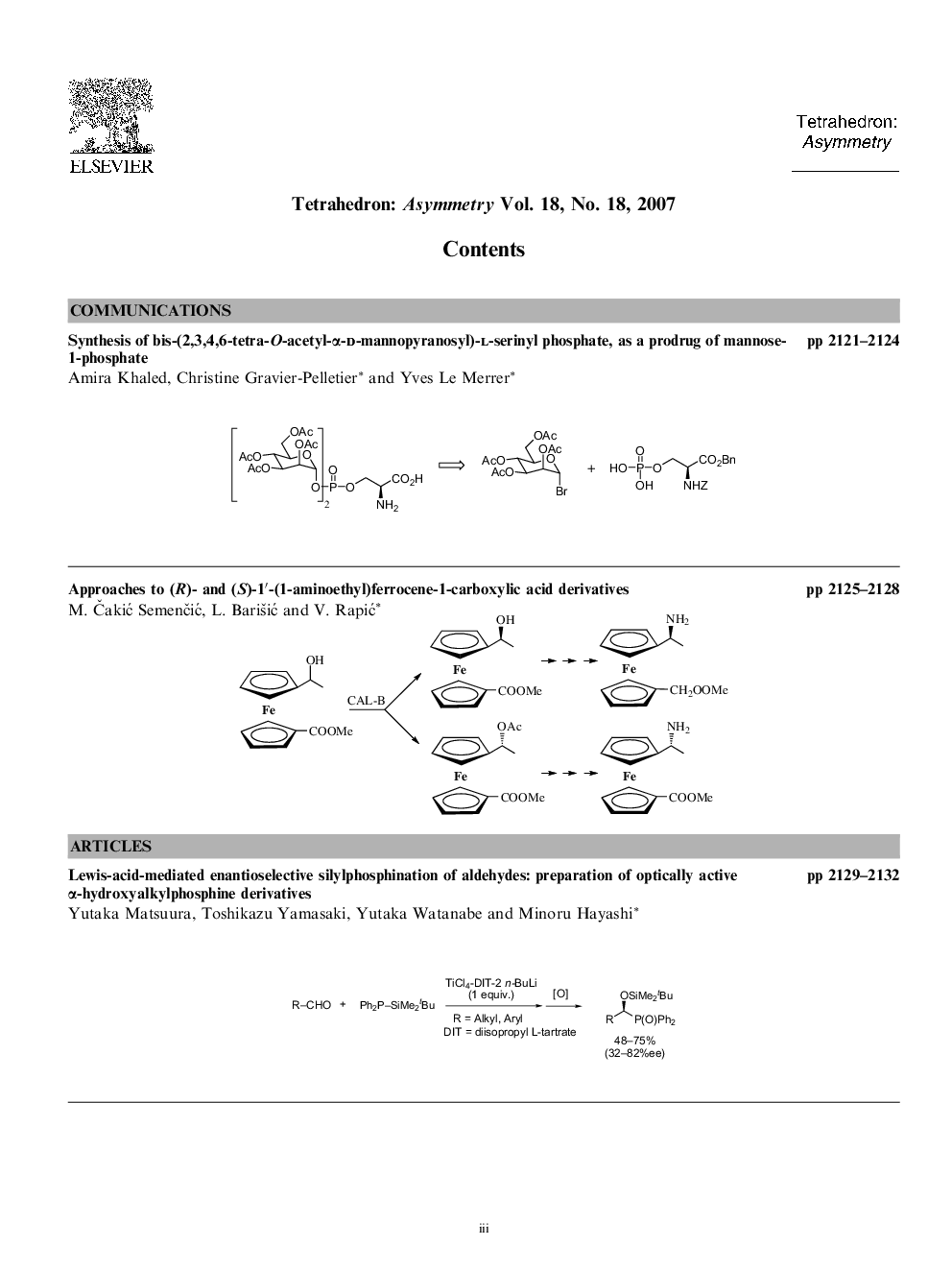 Graphical contents list