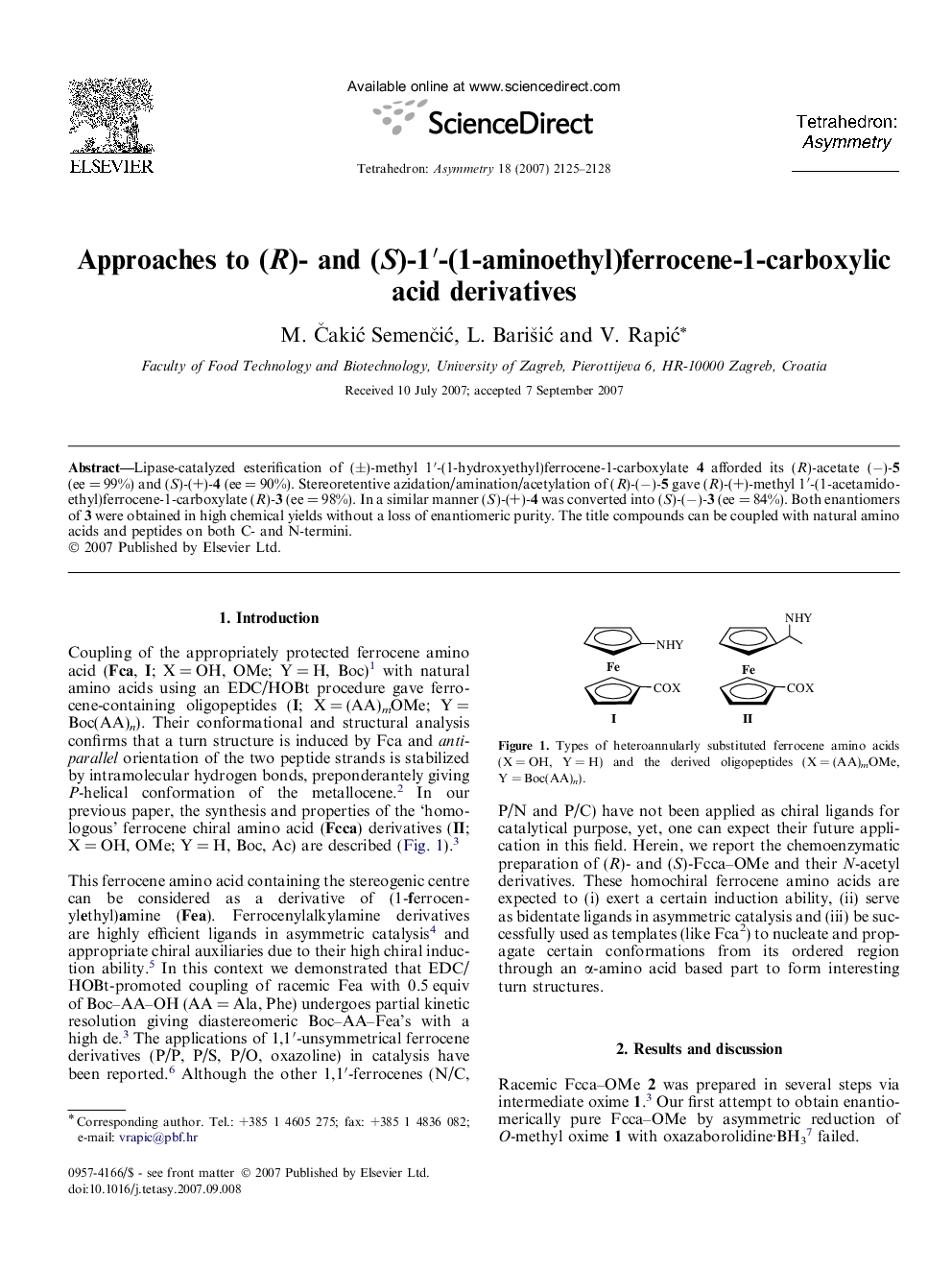 Approaches to (R)- and (S)-1â²-(1-aminoethyl)ferrocene-1-carboxylic acid derivatives