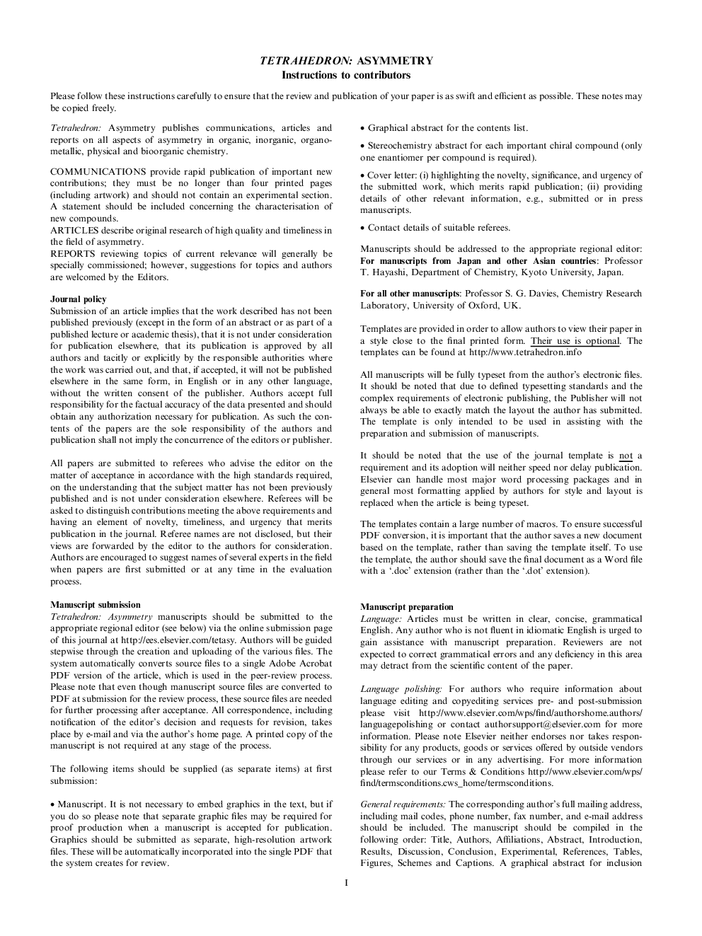 Instructions to contributors
