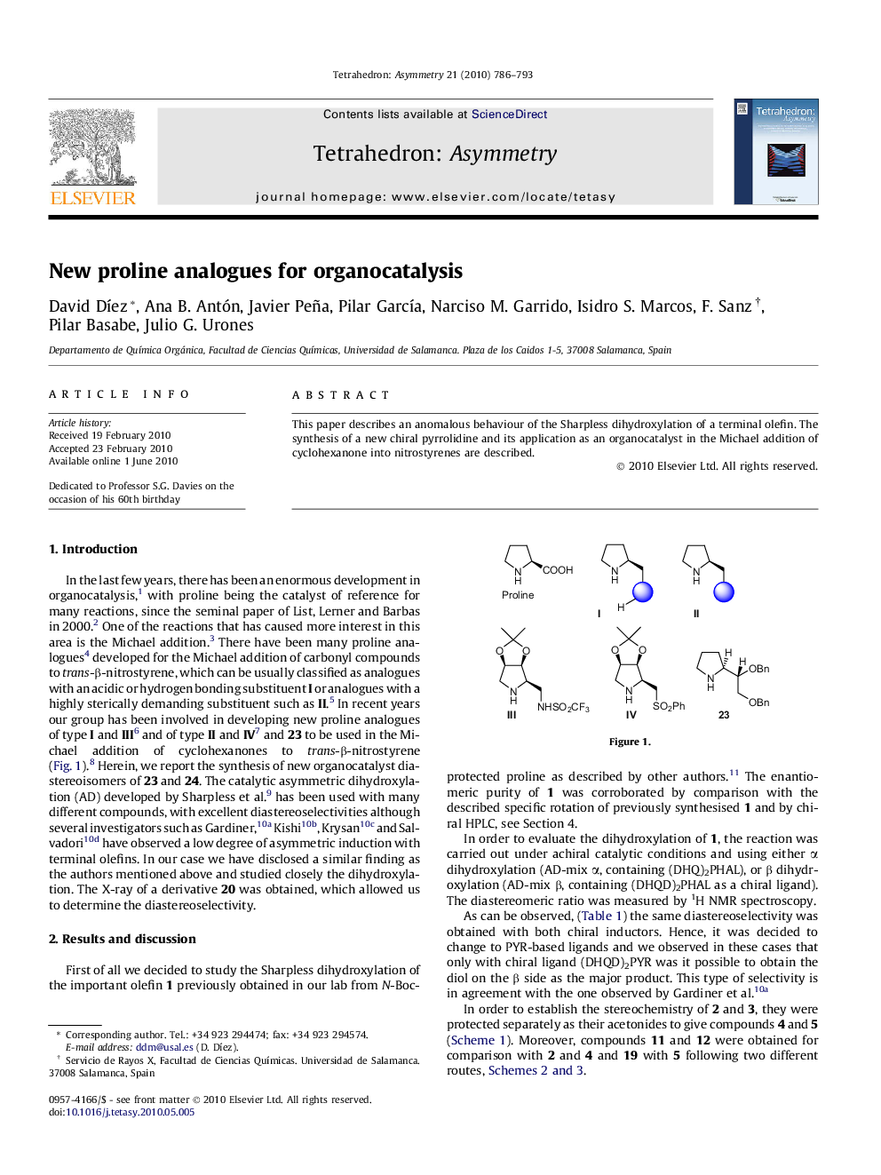 New proline analogues for organocatalysis