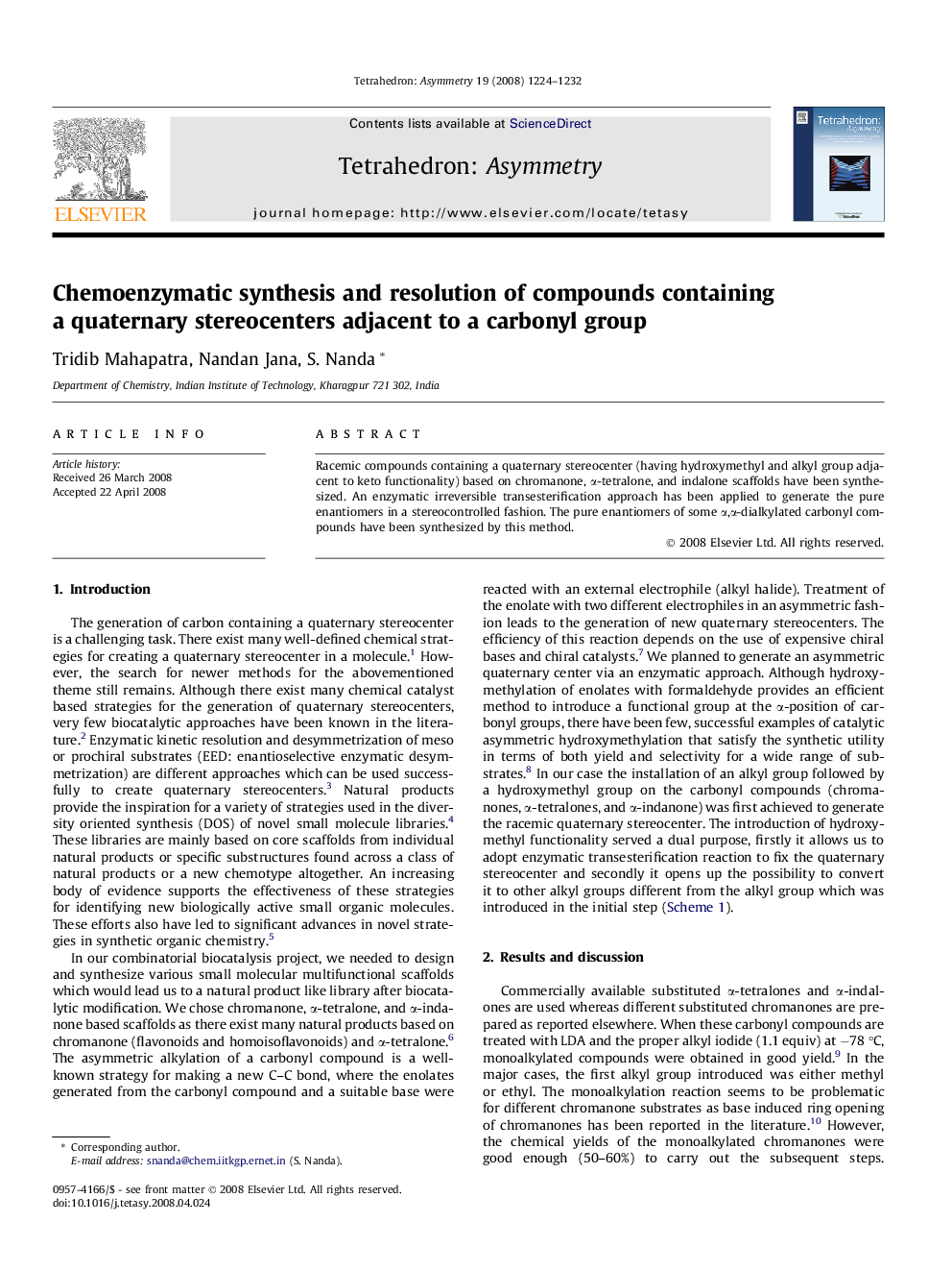 Chemoenzymatic synthesis and resolution of compounds containing a quaternary stereocenters adjacent to a carbonyl group