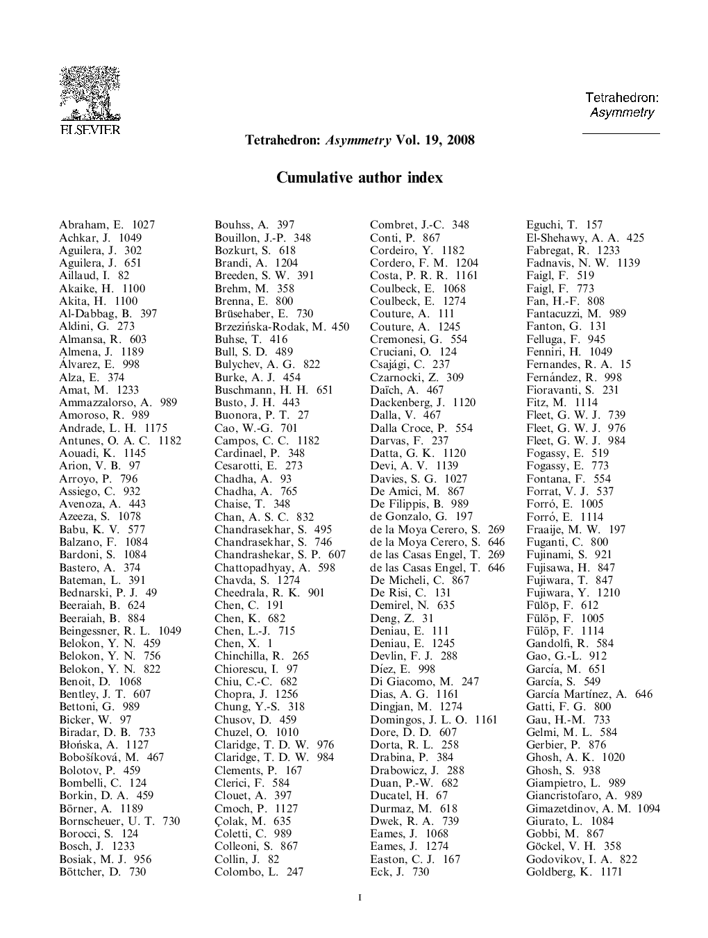 عکس صفحه اول مقاله: Cumulative author index Cumulative author index