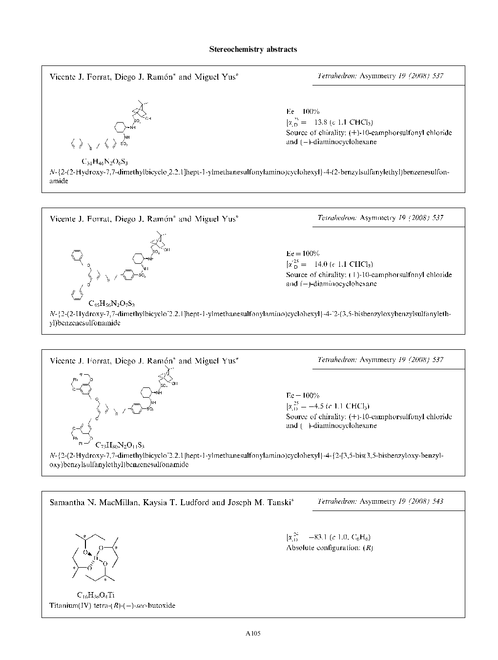 Stereochemistry abstracts