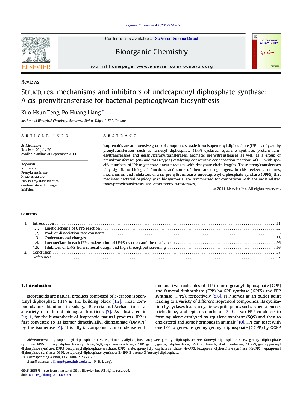 Structures, mechanisms and inhibitors of undecaprenyl diphosphate synthase: A cis-prenyltransferase for bacterial peptidoglycan biosynthesis