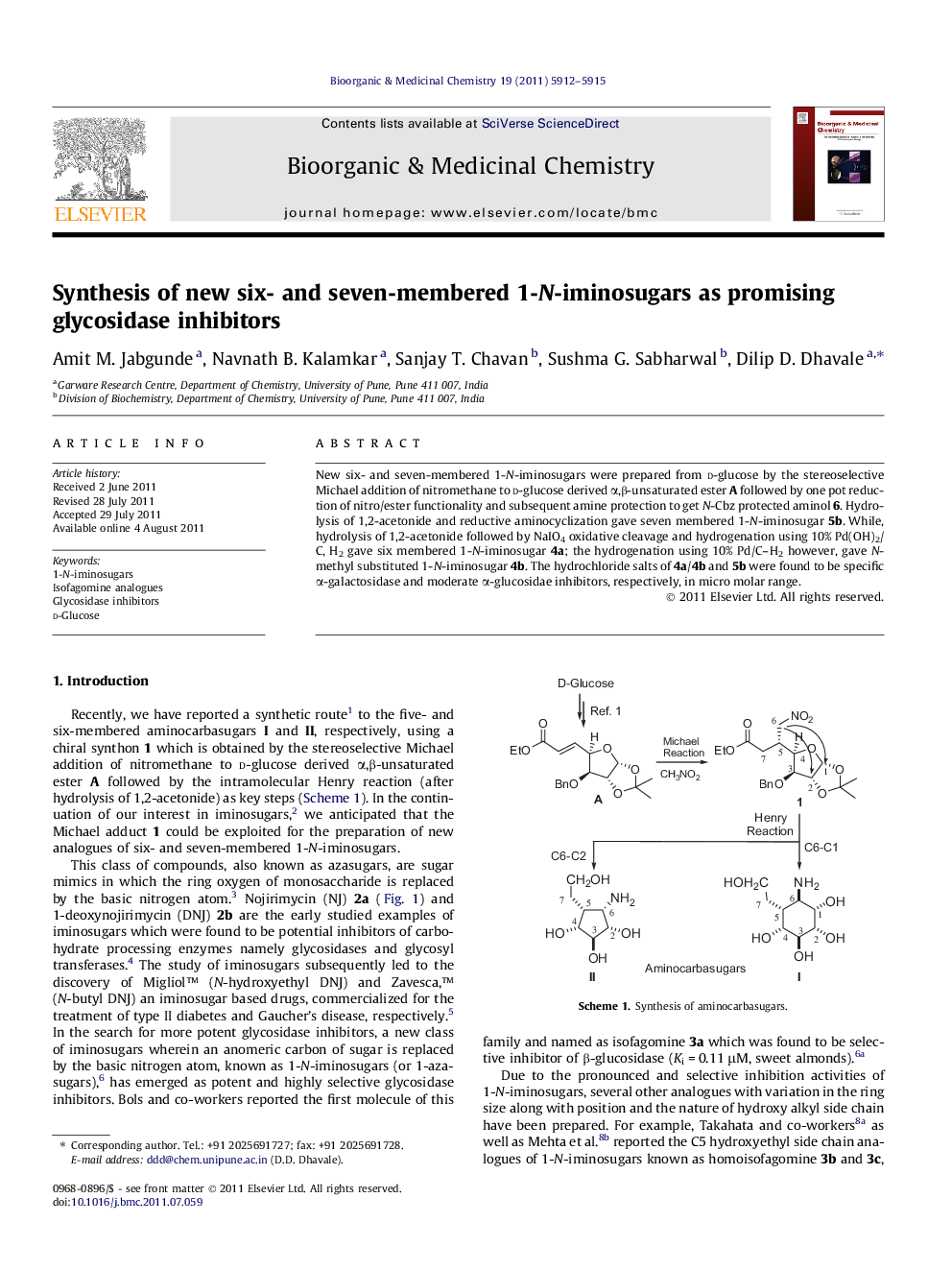 Synthesis of new six- and seven-membered 1-N-iminosugars as promising glycosidase inhibitors