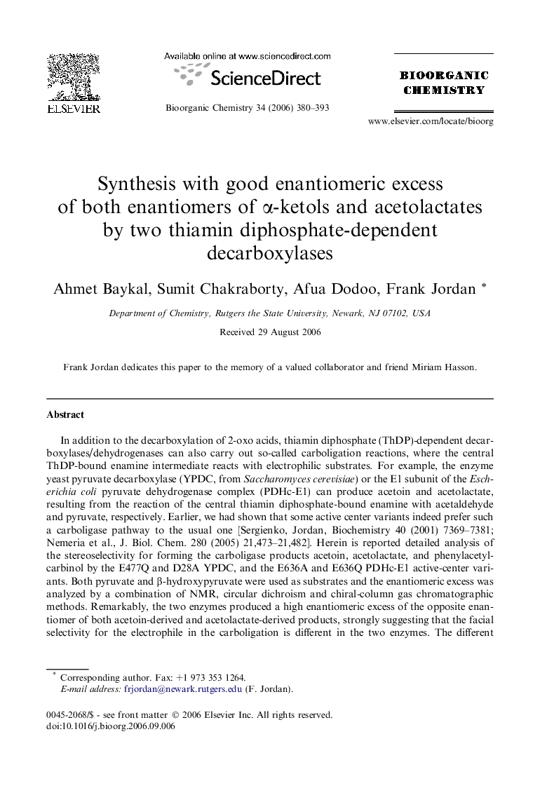 Synthesis with good enantiomeric excess of both enantiomers of α-ketols and acetolactates by two thiamin diphosphate-dependent decarboxylases