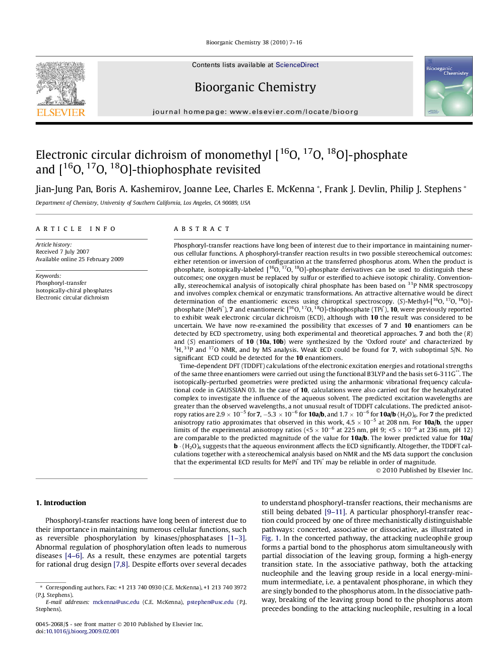 Electronic circular dichroism of monomethyl [16O, 17O, 18O]-phosphate and [16O, 17O, 18O]-thiophosphate revisited