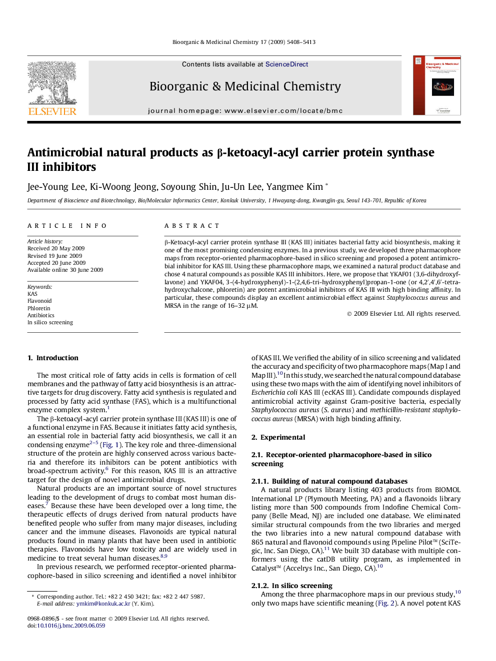 Antimicrobial natural products as β-ketoacyl-acyl carrier protein synthase III inhibitors