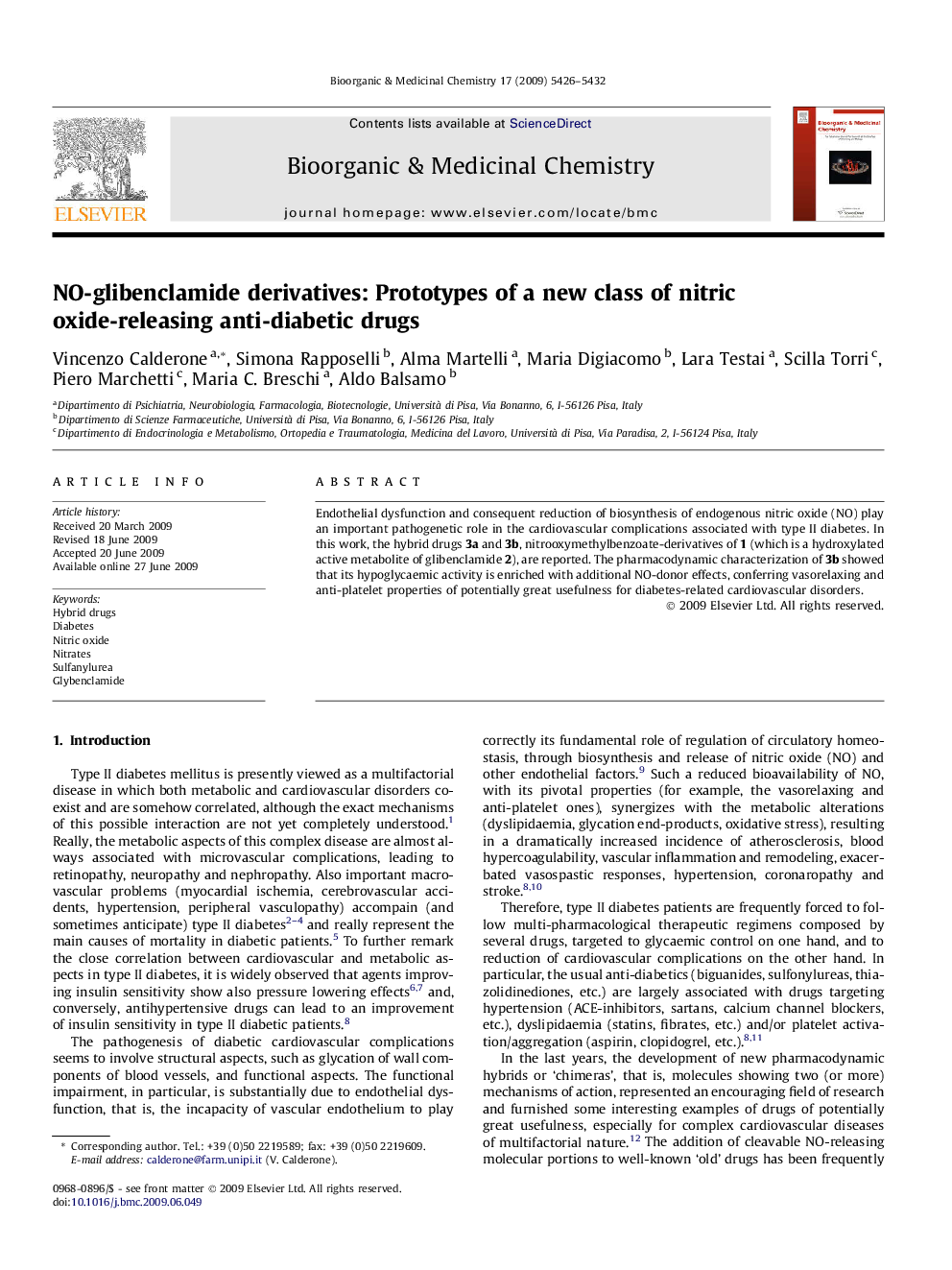 NO-glibenclamide derivatives: Prototypes of a new class of nitric oxide-releasing anti-diabetic drugs