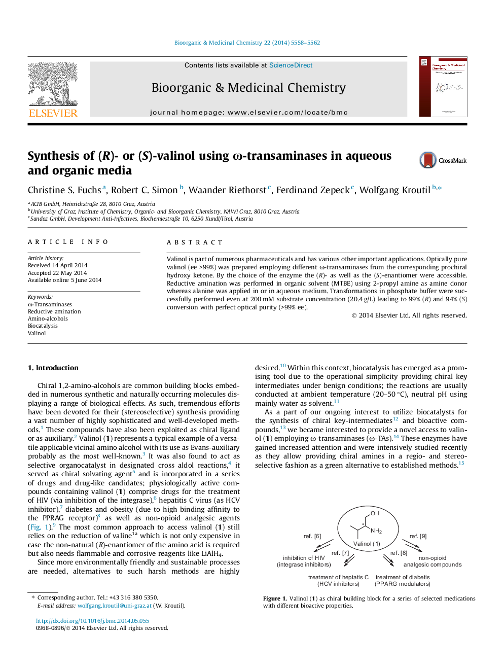 Synthesis of (R)- or (S)-valinol using ω-transaminases in aqueous and organic media