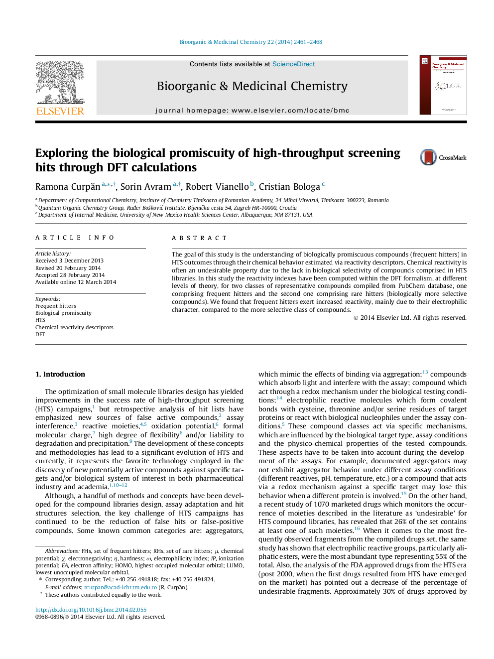 Exploring the biological promiscuity of high-throughput screening hits through DFT calculations