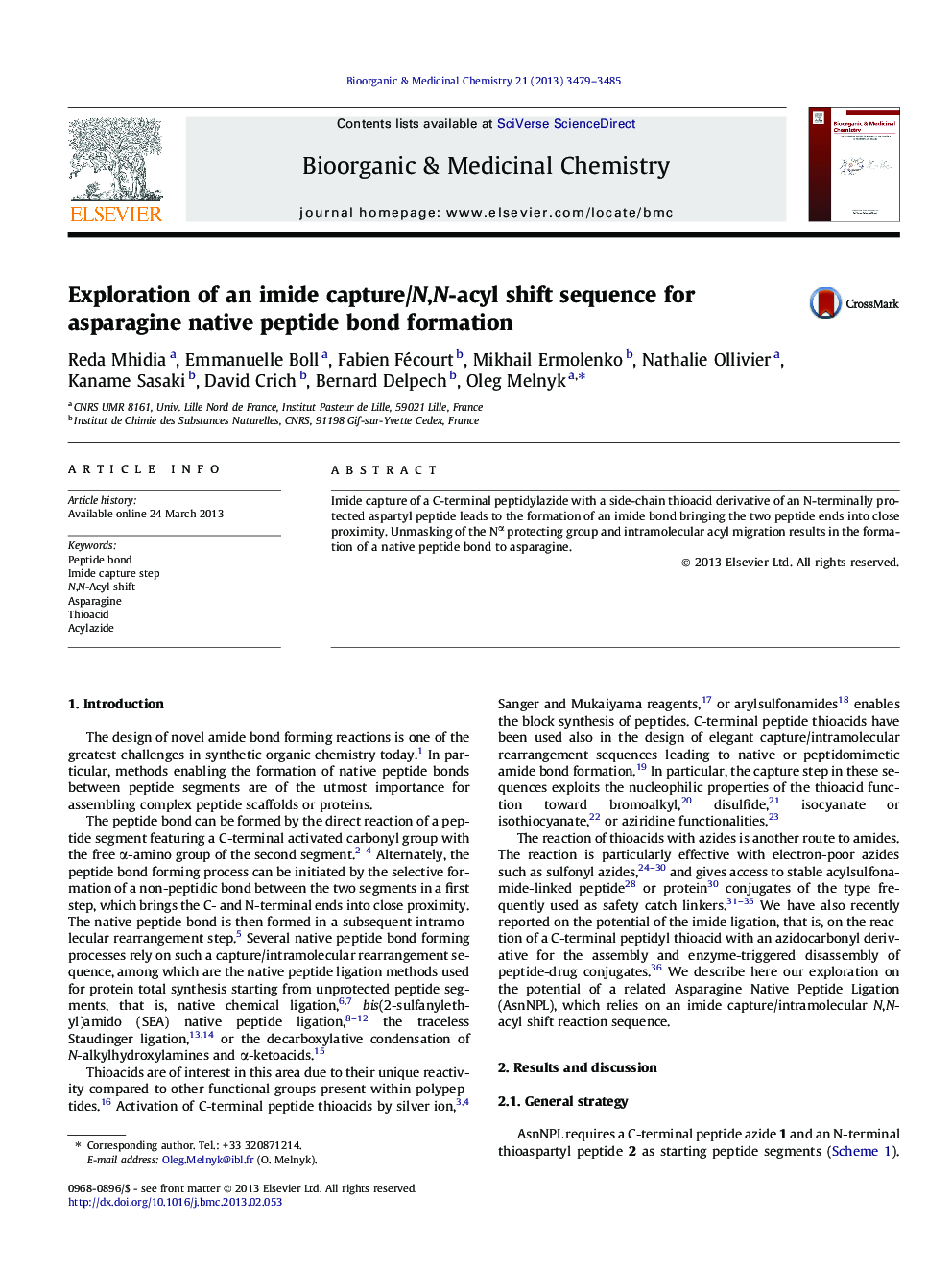 Exploration of an imide capture/N,N-acyl shift sequence for asparagine native peptide bond formation