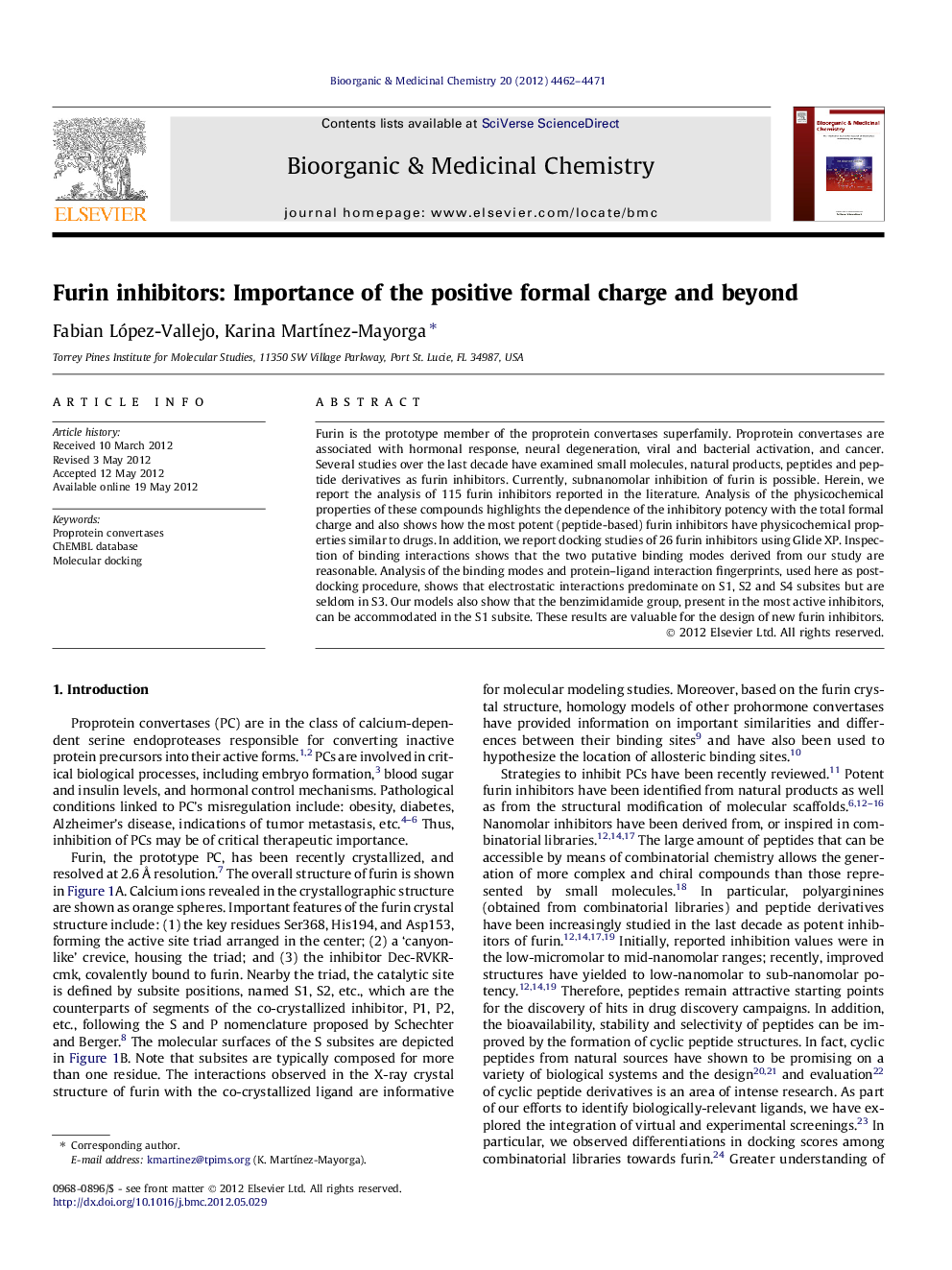 Furin inhibitors: Importance of the positive formal charge and beyond