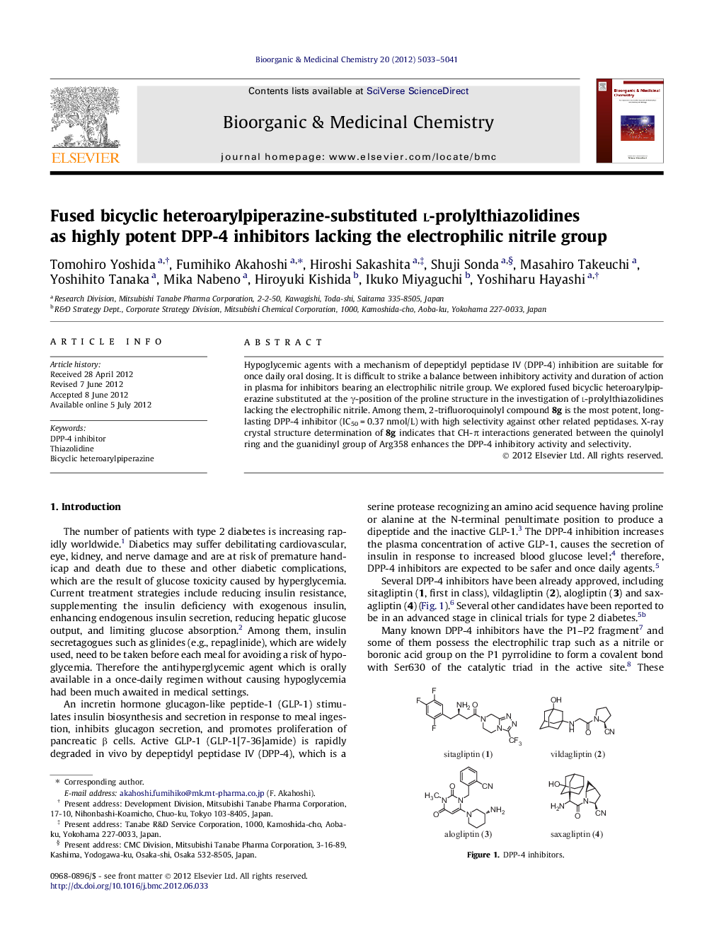 Fused bicyclic heteroarylpiperazine-substituted l-prolylthiazolidines as highly potent DPP-4 inhibitors lacking the electrophilic nitrile group