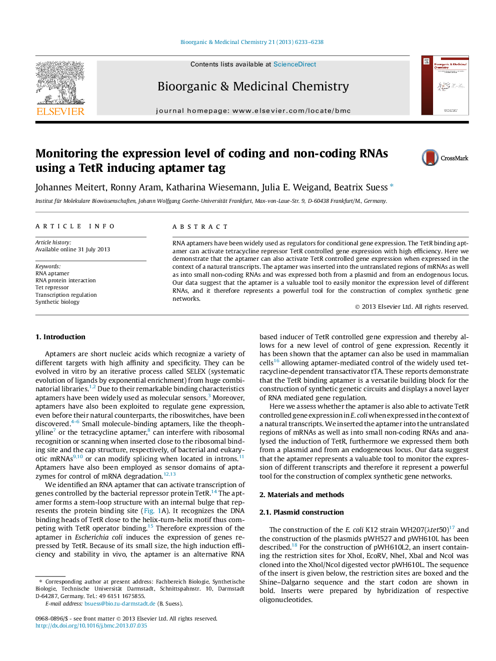 Monitoring the expression level of coding and non-coding RNAs using a TetR inducing aptamer tag