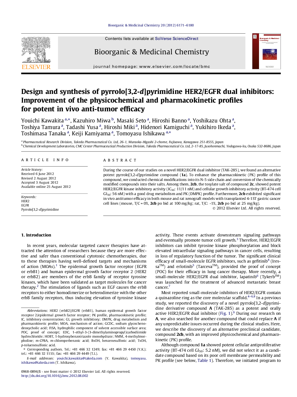 Design and synthesis of pyrrolo[3,2-d]pyrimidine HER2/EGFR dual inhibitors: Improvement of the physicochemical and pharmacokinetic profiles for potent in vivo anti-tumor efficacy