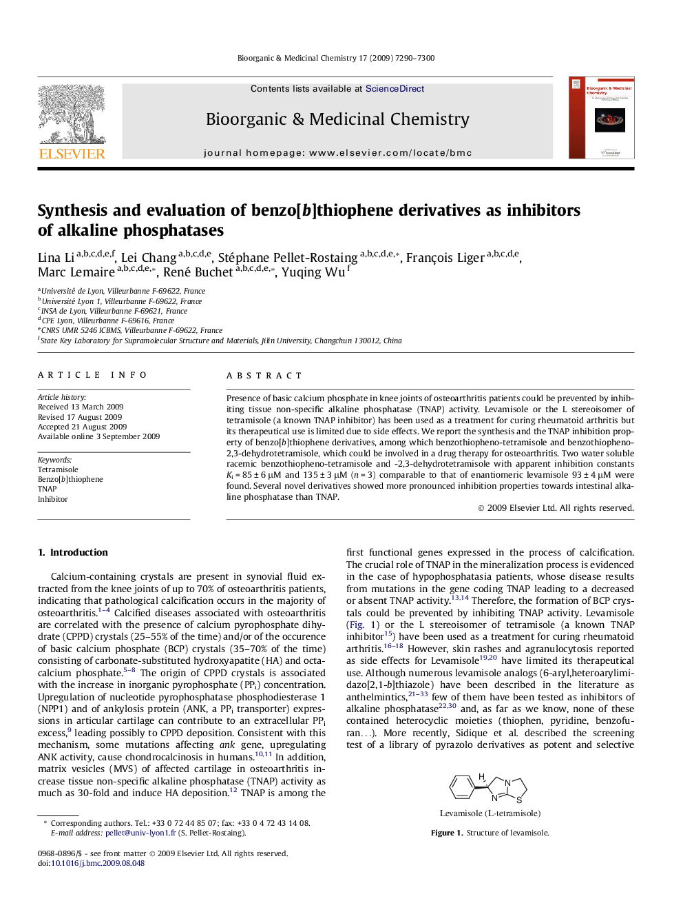 Synthesis and evaluation of benzo[b]thiophene derivatives as inhibitors of alkaline phosphatases