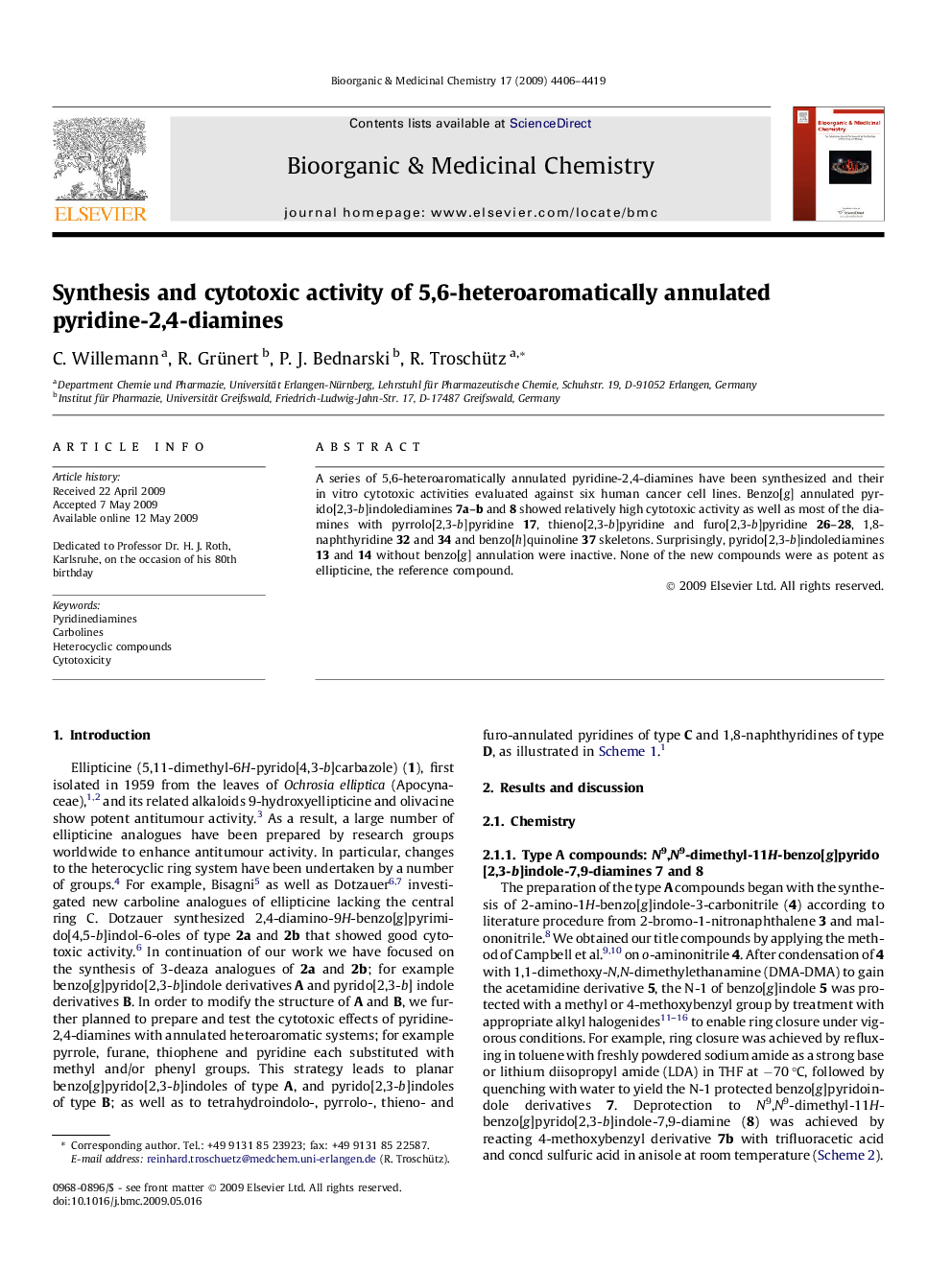 Synthesis and cytotoxic activity of 5,6-heteroaromatically annulated pyridine-2,4-diamines