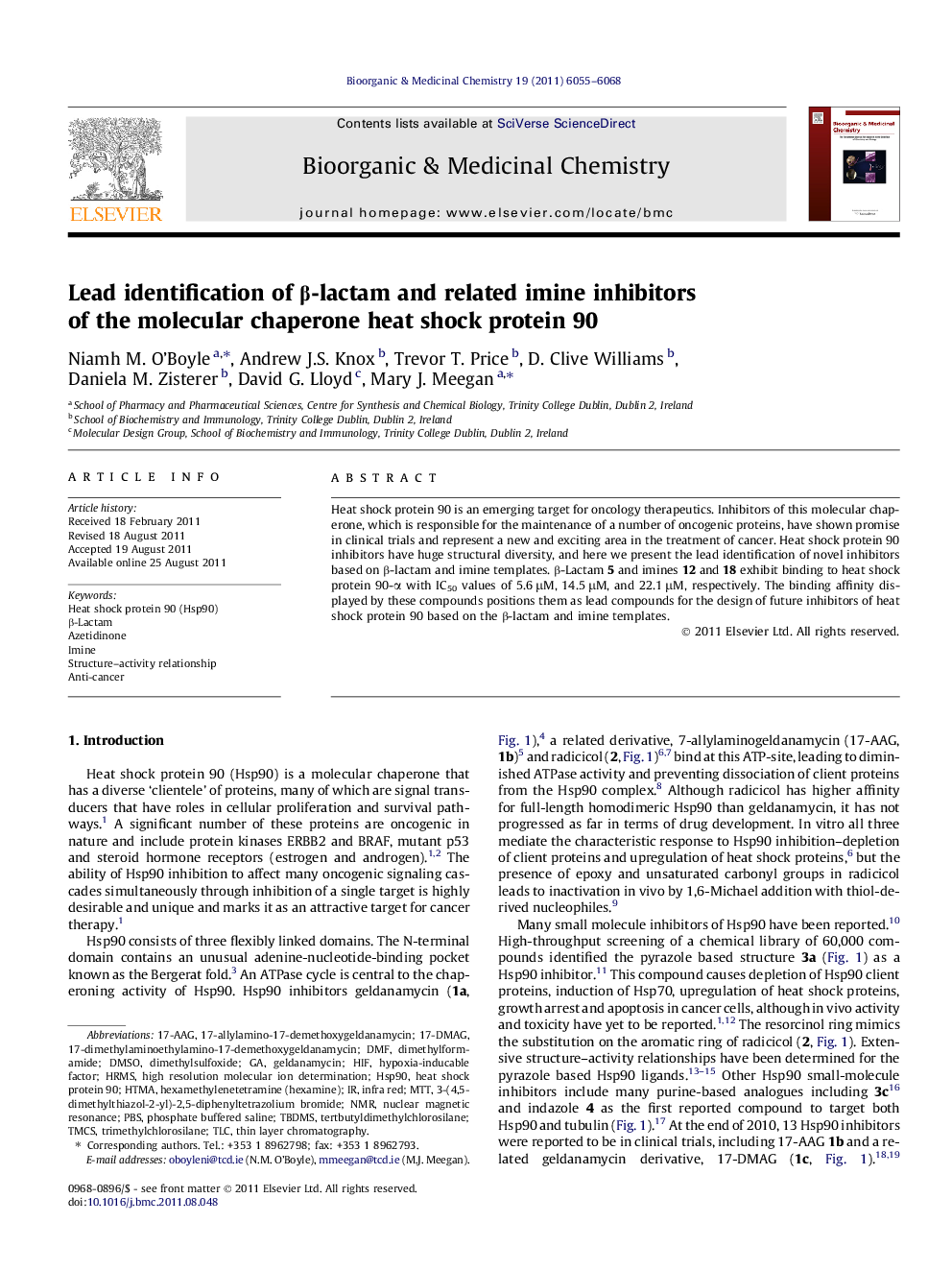 Lead identification of β-lactam and related imine inhibitors of the molecular chaperone heat shock protein 90