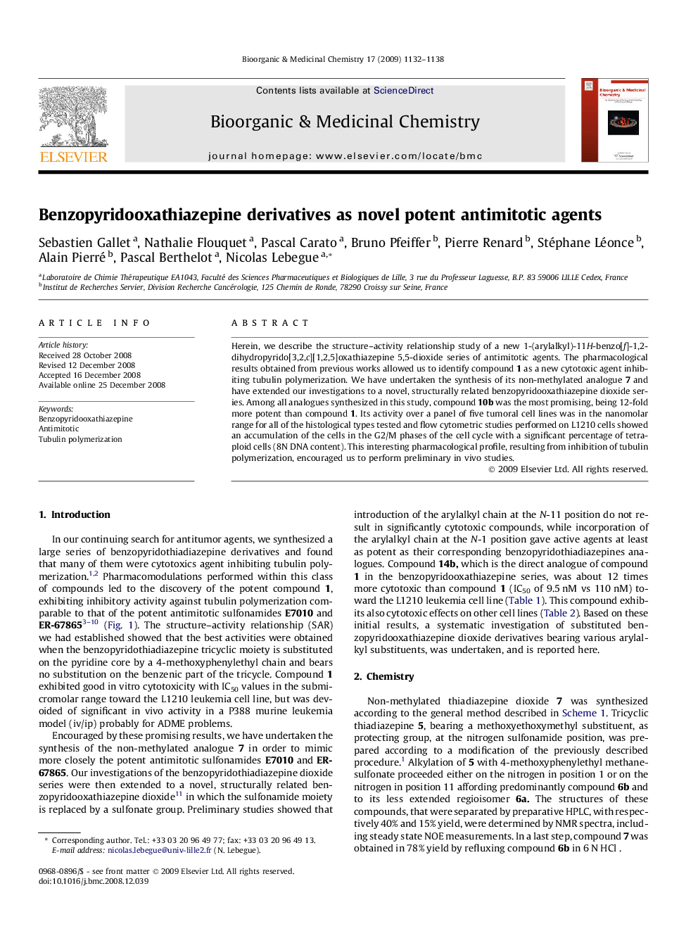 Benzopyridooxathiazepine derivatives as novel potent antimitotic agents