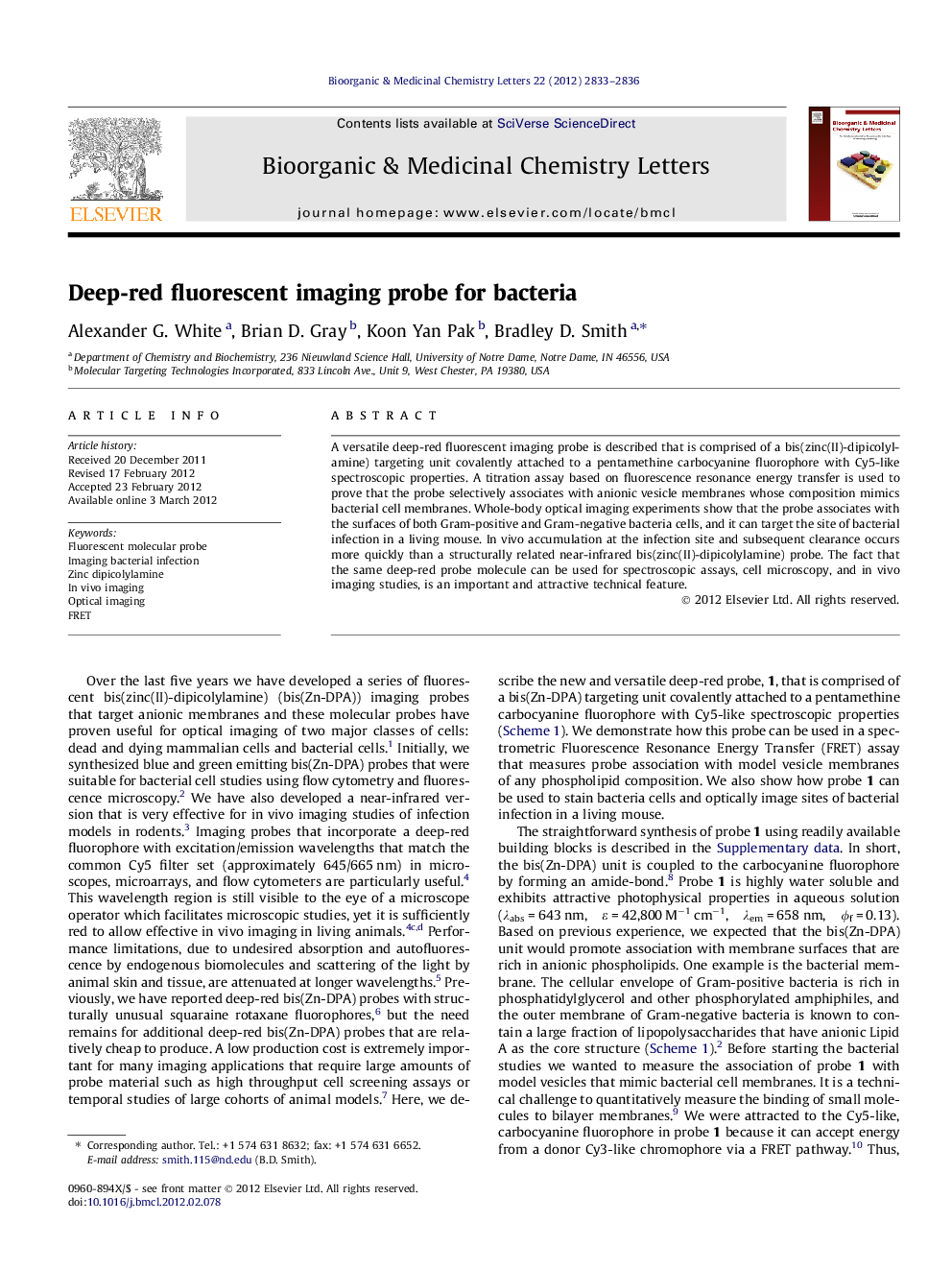 Deep-red fluorescent imaging probe for bacteria